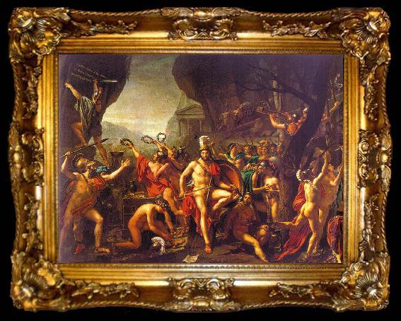 framed  Jacques-Louis  David Leonidas at Thermopylae, ta009-2